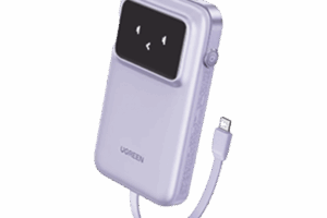 Power Bank Serie Uno |  10000mAh | 30W |  con Cable USB-C Incorporado | 2 Salidas 30W Max. | Pantalla Inteligente | Carcasa Ignifuga | Aprobado por Aerolíneas.| Color Purple.