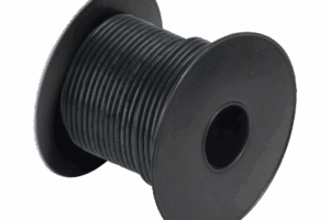 Rollo de cable grado marino calibre 14 en color negro de 100 pies (30.48 m).