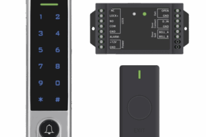 Mini Controlador de Acceso con Teclado Inalámbrico / Cuenta con Botón de Salida Inalámbrico / Soporta Tarjeta y Contraseña / Cuenta con Botón de Timbre