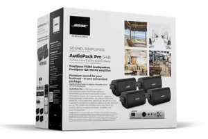 Kit de Audio Freespace | 4 Altavoces de Pared + Amplificador | Color Negro | Ideal para Audio Ambiental