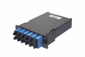 Placa Acopladora de Fibra Óptica FAP, Con 12 Pigtails y 6 Conectores LC Duplex (12 Fibras), Para Fibra Monomodo OS1/OS2, Color Azul