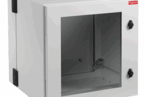 Gabinete Industrial ProTek de Puerta con Ventana, Protección NEMA Tipo 4/12/4X; IP55; IK10, Abatible, Fabricado en Acero, 12 UR, Color Gris Claro