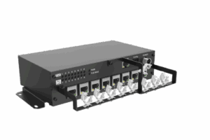 Switch PoE conexión RJ45 compatible con soluciones móviles.
