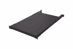 Charola Rackeable de profundidad ajustable para Soportar Equipos en Rack de 19 in, Doble Fijación, Color Negro, 3U