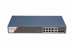 Switch Gigabit PoE+ / Administrable / 8 Puertos 1000 Mbps PoE+(4 Puertos PoE++ 90 W) / 2 Puertos 1000 Mbps de Uplink / 2 Puertos SFP / Configuración Nube Hik-PartnerPro / Modo Extendido hasta 300 Metros / 130 W