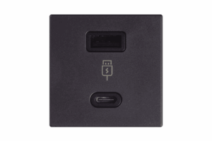 (K126F/14) 2x USB TIPO A+C 5VCD 4,2A Color Grafito