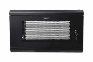 Gabinete de Pared de 6U con Puerta Perforada, 455 mm de Profundidad Total, Rack de 19'', Acero Reforzado Color Negro