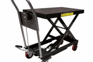 Mesa Elevadora Hidráulica / Capacidad 300 kg a 1 t / Ruedas de Poliuretano / Sistema Hidráulico con Freno / Soporte de Tijera / Ideal para Cargas Medias y Pesadas