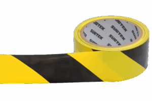 Cinta de Señalización / Adhesivo Acrílico / Espesor 0.105 mm / Colores Amarillo-Negro / Ancho 48 mm / Largo 18 m / Alta Visibilidad