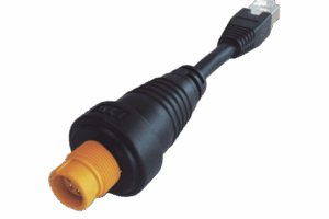 Adaptador Ethernet RJ45 / Conector Redondo Amarillo / Compatible con NSO evo2 y Zeus2