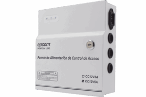 Fuente de Alimentación / 1 Salida 11-15 Vcc /  5 A / Temporizador Integrado / Con Capacidad de Batería de Respaldo / Requiere Batería / Aplicaciones en sistemas de control de Acceso