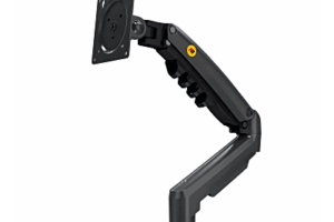 Brazo Ajustable para Monitor Ergonómico / Compatible con Monitores de 17" - 30" / Capacidad de Peso hasta 9 kg / Rotación 360° / Inclinación +85° a  -30° / Giro 180° / Ajuste de Resorte de Gas / Color Gris
