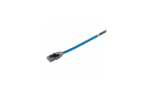 Patch Cord Cat6A, Diametro Reducido 28 AWG, Blindado S/FTP, CM/LS0H, 0.5 m., Color Azul