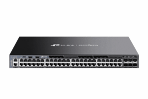 Switch Omada L3 SDN Administrable / 48 puertos Gigabit y 6 puertos SFP+ / Funciones RIP, VVRP, Servidor DHCP / Administración centralizada OMADA / Fuente Redundante