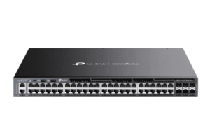 Switch Omada L3 SDN Administrable / 48 puertos Gigabit y 6 puertos SFP+ / Presupuesto PoE 1440 W / Funciones RIP, VVRP, Servidor DHCP / Administración centralizada OMADA / Fuente Redundante