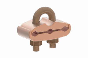 Conector Mecánico para 3 Cables para Calibre 2/0 AWG - 250 KCMIL a Tubería de 3/8"  o  Varilla 5/8" - 3/4".