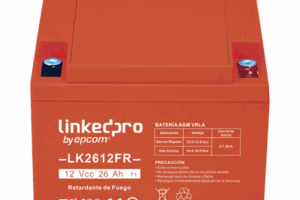 Batería 12 V / 26 Ah / UL / Tecnología AGM-VRLA / Vida útil promedio de 5 años / Retardante a la Flama / Para uso en equipo electrónico, Alarmas de Intrusión / Incendio/ Control de acceso / Video Vigilancia / Term