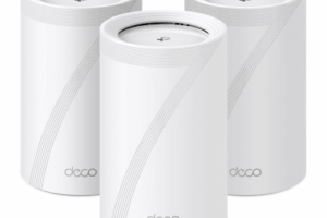 KIT 3 Routers Inalámbrico MESH Interior para Hogar / Triple Banda Wi-Fi 7 BE9300 Mbps / 2 Puerto 2.5 Gigabit WAN/LAN / 4 Antenas Internas / Operación Multi-Link MLO / Administración Mediante la App Deco (iOS, Android) / HomeShield