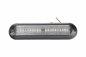 Luz Auxiliar Ultra Brillante  IP67 de 18 LEDs, Color Rojo/Azul/Ambar, con mica transparente y bisel negro