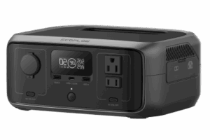 EcoFlow River 3 | Estación de Energía Portátil 245Wh Litio LFP / 2 AC 300 W (Max. 550W) / 1 USB-C 100W / 2 USB -A 12W / Cargador de Coche 8A a 12 o 24V / Conectividad WiFi y Bluetooth (App) / Carga Solar 110W Max.