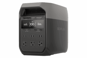 Estación de Energía Portátil Delta 3 1024Wh Litio LFP / 6 AC 1800 W (Max. 2200W) / 2 USB-C 100W / Capacidad para Aumentar Respaldo / Cargador de Coche 10A a 12.6V / Conectividad WiFi y Bluetooth (App) / Carga Solar 500W Max.