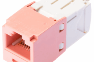 Conector Jack RJ45 Estilo TG, Mini-Com, Categoría 6, de 8 posiciones y 8 cables, Color Rosa