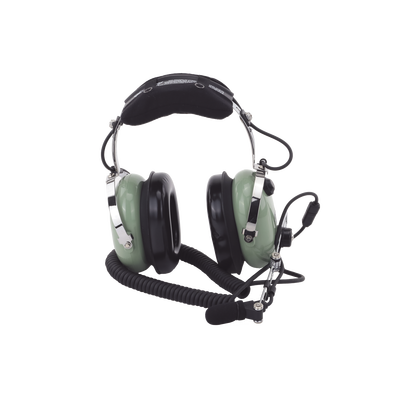 Auriculares de aviación, con micrófono, sobre la cabeza, helicóptero