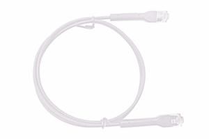 Mini Patch Cord Cat6A Ultra Slim 20 cm Blanco – Ahorra Espacio sin Organizadores, con Bota Flexible