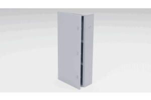 Gabinete para instalación de 3 Baterías , Fabricado en Lámina Galvanizada, Accesorios para poste (No incluidos)