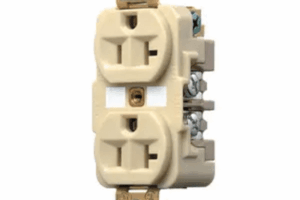 Contacto Dúplex 20 A 125 V / 2 Polos 3 Hilos / Color Marfil /Nema 5-20R /Grado Industrial.