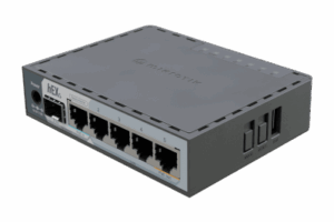 Router hEX S / 5 Puertos Gigabit Ethernet / 1 Puerto SFP 2.5G / Dual-Core ARM / 512 MB RAM / RouterOS V7 / PoE-In y PoE-Out / Montaje en Pared