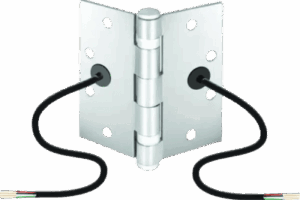 Bisagra de Transferencia Eléctrica SD-H412 / 12-24 VAC/VDC / 4 Hilos 28AWG / Acero Resistente a Vandalismo / Transferencia de Energía y Datos / Reemplazo de Bisagra Estándar