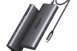 HUB USB-C (Docking Revodok Pro 210) 10 en 1 | 2 Puertos HDMI 8K,4K@60Hz | 3 USB-A | USB-C (5Gbps) | USB-C PD Carga 100W | RJ45 (Gigabit Ethernet) | Lector Tarjetas SD + Micro SD (TF) Simultáneo | Carcasa de Aluminio.