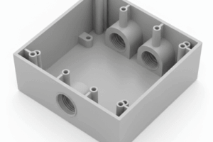 Caja Condulet Cuadrada de 3/4" (19.05 mm)/ 3 Bocas (2 Arriba-1 Abajo) / A Prueba de Intemperie.
