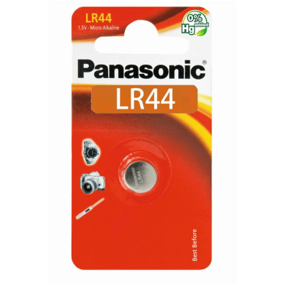 Batería Alcalina tipo LR44 (de botón) de 1.5 V 110 mAh