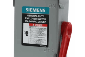 Interruptor de seguridad cerrado de doble ruptura. Interruptor de serie A, 2 polos, 2 hilos sin fusible, uso general. Nema 3R