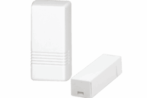 Transmisor Inalámbrico para Puerta/Ventana Serie 5800 / Carcasa Blanca o Marrón / Terminales Cableados Loop 1 / Reed Switches Laterales Loop 2 / Transmisión Supervisora, Sabotaje y Batería Baja / Batería Litio 3V / Progr