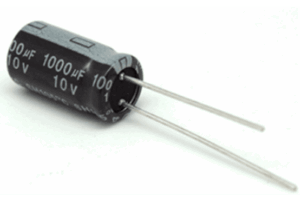 Capacitor Electrolítico de Aluminio, Radial de 1000 µFd, 10 V