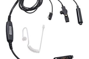 Micrófono con Audífono 3 Cables color negro (IS) P/ NX-5200 NX-5300 NX-200 NX-300 NX-3200 NX-3300 TK-480