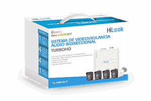 KIT TurboHD 1080p / DVR 4 canales / 4 Cámaras Bala de Metal / H.265+ / 1 Fuente de Poder Profesional / Accesorios de Instalación