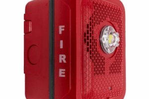 Bocina con Lámpara Estroboscópica para Exterior, con Configuración Estroboscópica Seleccionable, Color Rojo