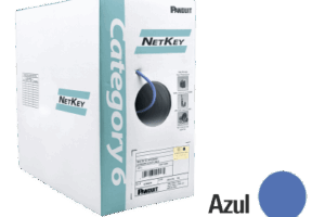 Bobina de Cable UTP 305 m. de Cobre, NetKey, Azul, Categoría 6 (24 AWG), 1000Mbps, Riser (CMR), de 4 pares