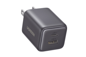 Cargador rápido GaN 1A1C de 20 W y 2 puertos