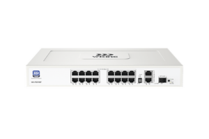 16 x 10/100Mbps PoE Ports, 2 x 10/100/1000Mbps RJ45 Uplink Ports and 1 x 1000Mbps SFP Slot
