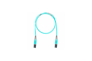 Jumper de Fibra Optica Multimodo 50/125 OM4, LC-LC Duplex, OFNR (Riser), Color Aqua, 30 Metros