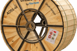 Carrete 4 km de Fibra Óptica Aérea (ADSS) G.652D Armada Anti roedor, Dieléctrica, Monomodo 48 Hilos, Span 200