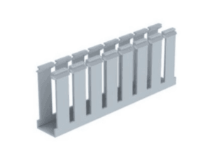 Canaleta Ranurada de PVC sin Tapa, Tipo G, 1.25 in de Ancho, 3.12 in de Alto y 1800 mm de Largo, Color Gris