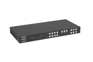 Switch de Video Matrix 4x4 HDMI 2.0 | 18Gbps Ancho de Banda | 4K2K@60Hz Resolución | 4 Entradas 4 Salidas HDMI | Audio LPCM y Dolby Digital | Control TCP-IP y RS-232 | Conectores Phoenix para Audio | Metal Enclosure