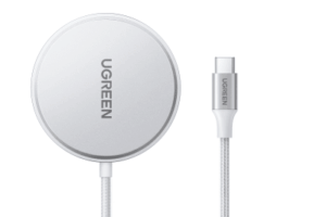 Cargador Inalámbrico Magnético 15W / Protocolo Qi 2 / USB-C 9V 2.2A / Eficiencia 83% / Protección Multinivel / Material PC+ABS+Aleación Aluminio / Cable 1.5m
