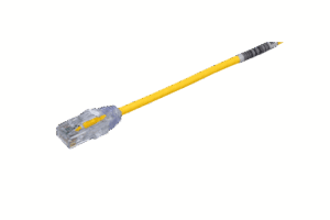 Cable de Parcheo TX6, UTP Cat6, Diámetro Reducido (28AWG), Color Amarillo, 20 cm